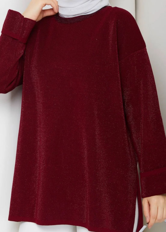 Simli Oversize Triko Tunik